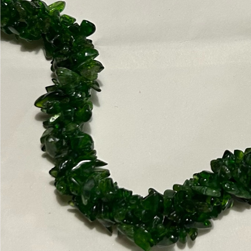 NWT JTV Chrome Diopside Beaded Sterling Silver Necklace 175.00ctw 18 in